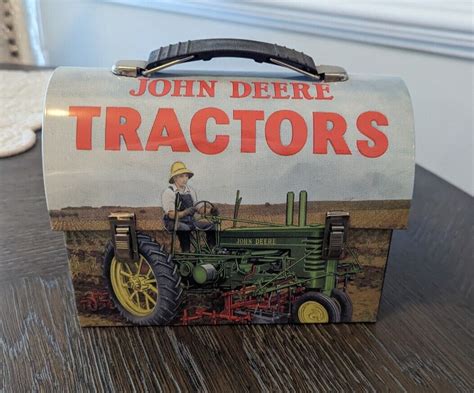 john deere lunch box metal|vintage john deere lunch box.